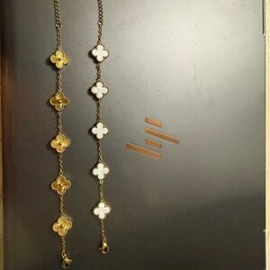 Gold and White Floral Bracelet